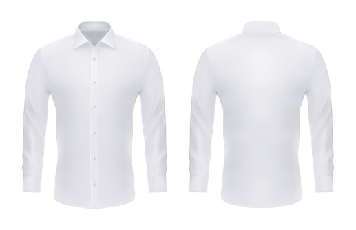 Formal realistic shirt with buttons for man