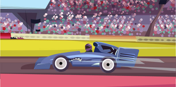 Formula One Championship Flat Vector Illustration