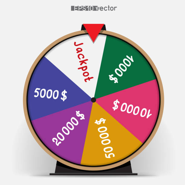 fortune wheel six segmentation Six segmentation fortune wheel lottery object. Gamble jackpot prize spin with shadow. Round drum casino money game spinning stock illustrations