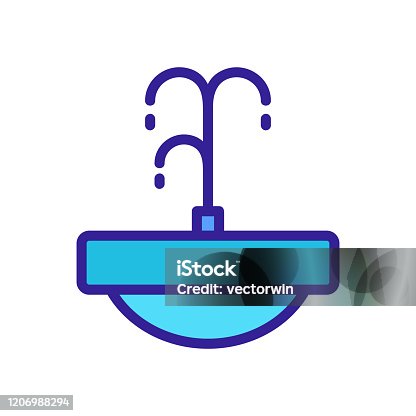 istock fountain drinking vector icon. Isolated contour symbol illustration 1206988294