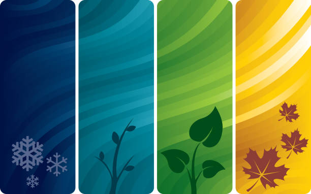 empat latar belakang abstrak - musim ilustrasi stok