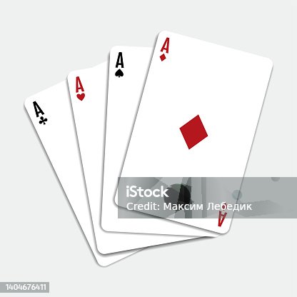 istock Four aces isolated on white background 1404676411