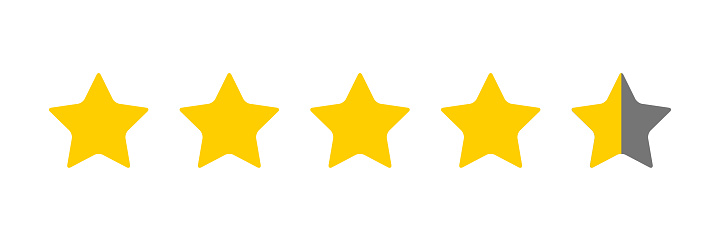 Four And A Half Star Rating Illustration Vector Stock Illustration - Download Image Now - iStock