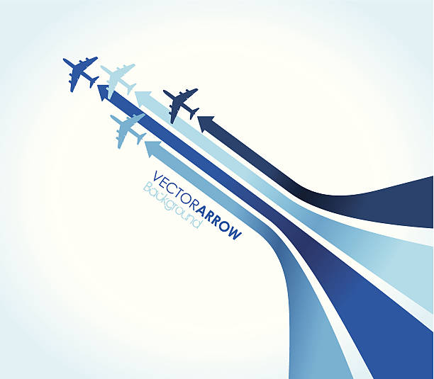 four blue airplanes four blue airplanes airplane backgrounds stock illustrations