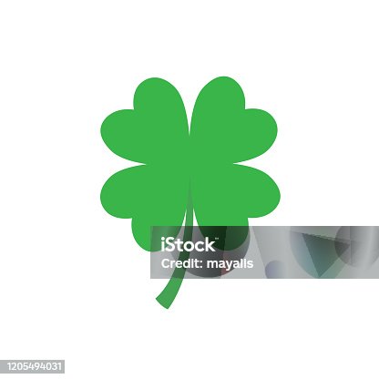 istock Four leaf clover icon in flat style 1205494031