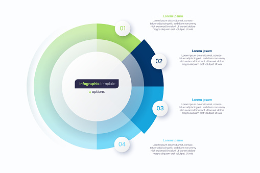 Four option circle infographic design template. Vector illustration