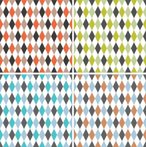 Four retro circus seamless pattern. Vector. Isolated. Four retro circus seamless pattern. Vector. Isolated. harlequin stock illustrations