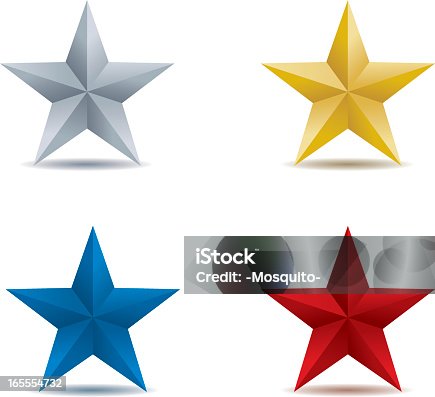 istock Four stars in different colors 165554732