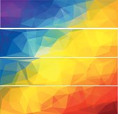 Four vector polygonal backgrounds for banner.