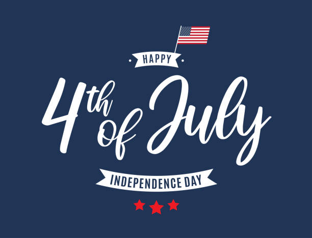 4 temmuz kartı. bağımsızlık günü. vektör - happy 4th of july stock illustrations