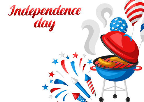 Fourth of July Independence Day greeting card.