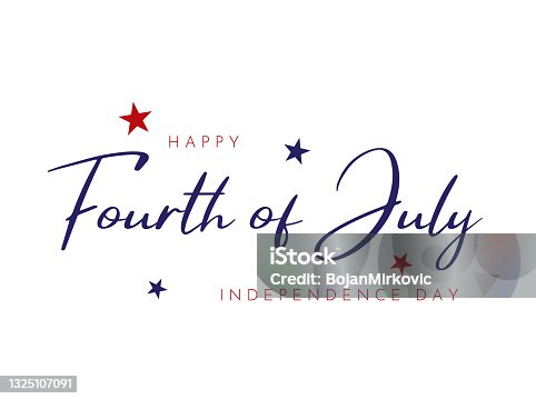 istock Fourth of July lettering card. Independence Day. Vector 1325107091