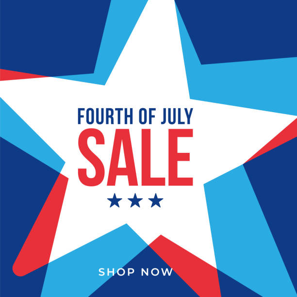 dördüncü temmuz satış banner-birleşmiş belirtilen bağımsızlık günü tebrik. - july 4 stock illustrations