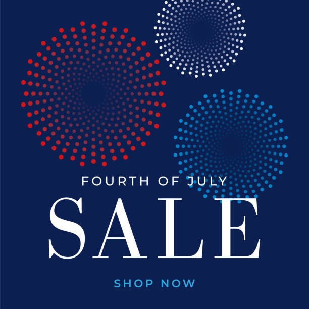 Fourth of July sale design for advertising, banners, leaflets and flyers - Illustration Fourth of July sale design for advertising, banners, leaflets and flyers - Illustration fourth of july fireworks stock illustrations