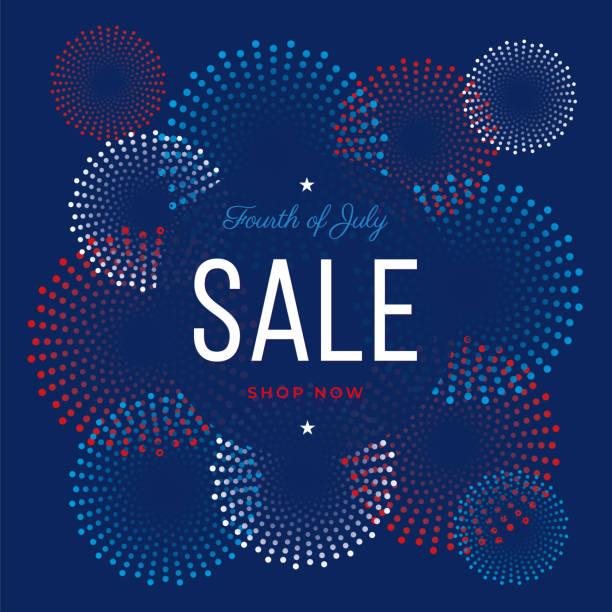 Fourth of July sale design for advertising, banners, leaflets and flyers Fourth of July sale design for advertising, banners, leaflets and flyers - Illustration fourth of july fireworks stock illustrations