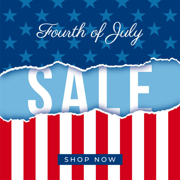 Fourth of July USA Independence day sale banner - Illustration Fourth of July USA Independence day sale banner - Illustration military borders stock illustrations