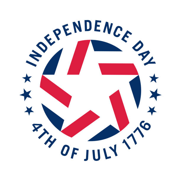 Fourth of July vintage label commemorating United States Independence in 1776. Fourth of July vintage label commemorating United States Independence in 1776. 1776 american flag stock illustrations