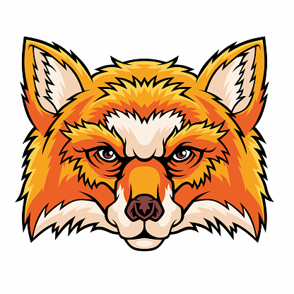 Fox head mascot.