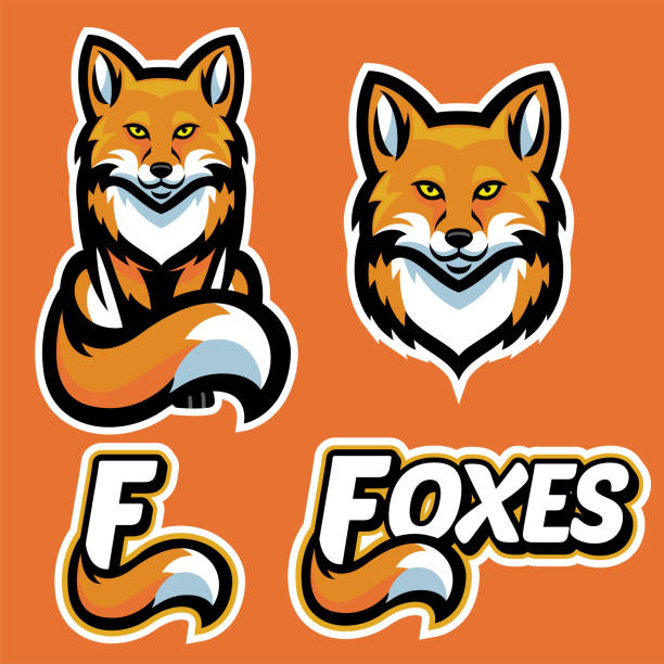 fox mascot character set vector of fox mascot character set fox stock illustrations