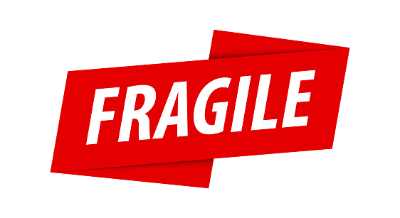 Fragile - Banner, Speech Bubble, Label, Ribbon Template. Vector Stock Illustration