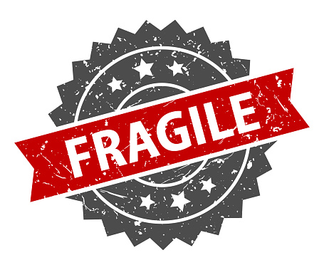 Fragile - Stamp, Imprint, Seal Template. Grunge Effect. Vector Stock Illustration