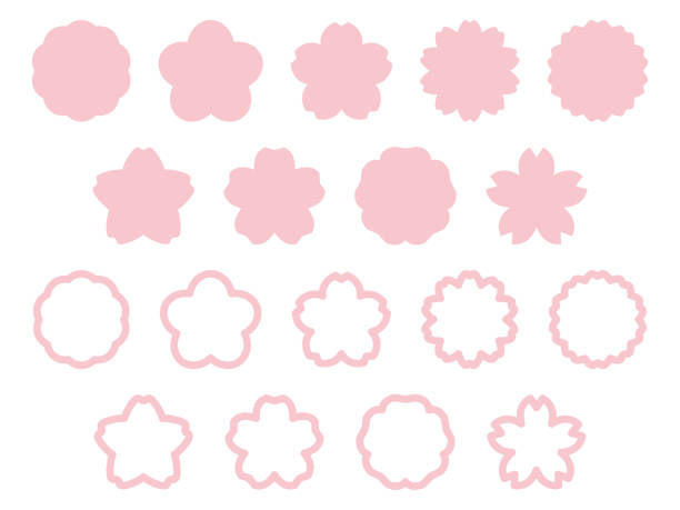 花のイメージ桜のフレームセット - 桜点のイラスト素材／クリップアート素材／マンガ素材／アイコン素材