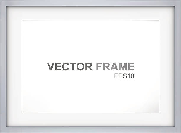 Frame. Vector Picture Frame made of steel. Copy Space. metal photos stock illustrations