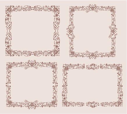 frame with foliate ornament doodles