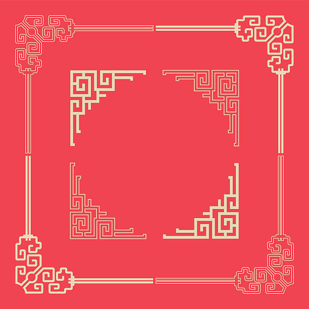 フレームの中華料理スタイル - 中国　点のイラスト素材／クリップアート素材／マンガ素材／アイコン素材