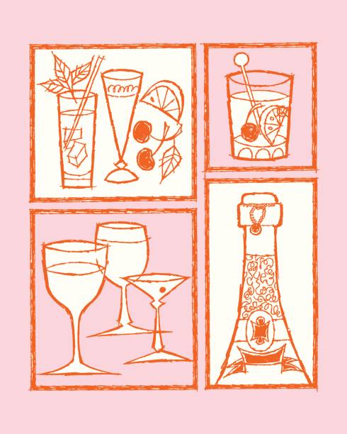 Frames with drinks Frames with drinks champagne borders stock illustrations