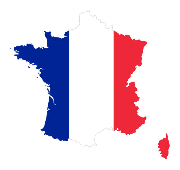 illustrations, cliparts, dessins animés et icônes de drapeau de la france dans la silhouette du pays - drapeau français