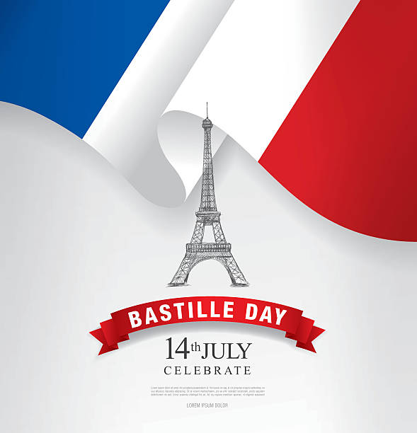 illustrations, cliparts, dessins animés et icônes de la france. quatorzième de juillet. heureux bastille journée. - drapeau français