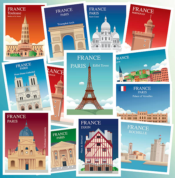 illustrazioni stock, clip art, cartoni animati e icone di tendenza di francia viaggi - cannes