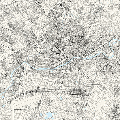 Frankfurt, Germany Vector Map