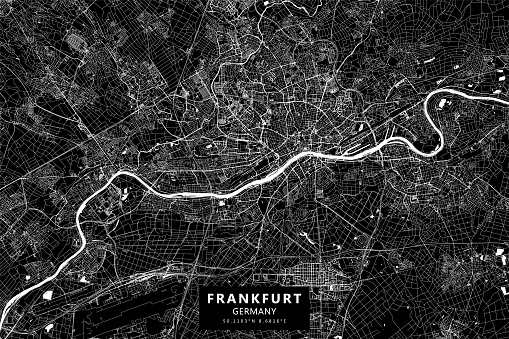 Frankfurt, Germany Vector Map