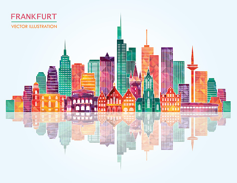 Frankfurt skyline. Vector illustration