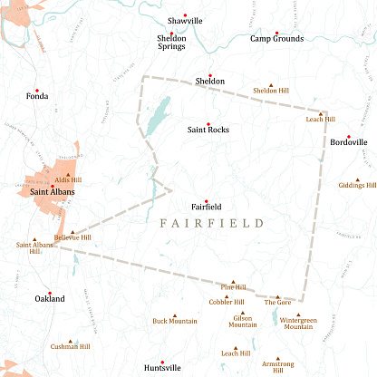 VT Franklin Fairfield Vector Road Map