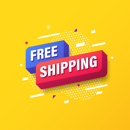 Free Shipping, Online marketing banner template design. Vector illustration