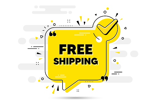 Free shipping text. Delivery included sign. Vector