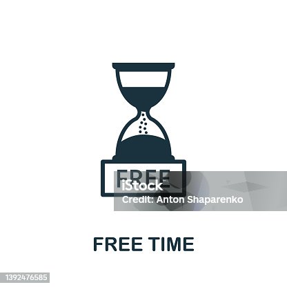 istock Free Time icon. Simple element from business technology collection. Filled Free Time icon for templates, infographics and more 1392476585