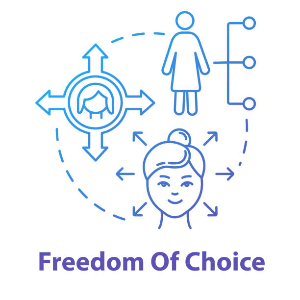 Freedom of choice blue concept icon. Reproductive behaviour. Womens rights protection. Gender equality idea thin line illustration. Vector isolated outline RGB color drawing Freedom of choice blue concept icon. Reproductive behaviour. Womens rights protection. Gender equality idea thin line illustration. Vector isolated outline RGB color drawing abortion protest stock illustrations