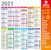 2021 french calendar template easy to customize : One layer for each element.