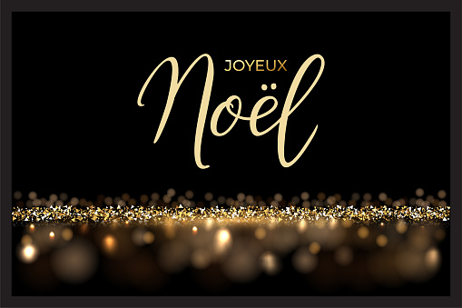 French Christmas luxury design template. Vector Joyeux Noel text isolated on shiny luxury background.
