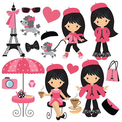 French girl vector illustration