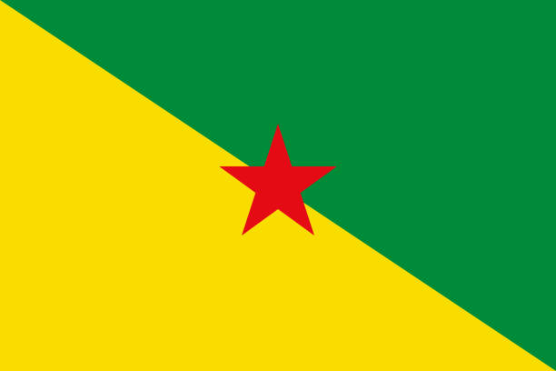 French Guiana Flag vector art illustration