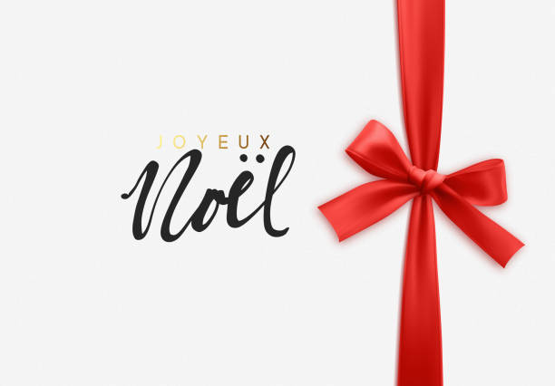 ilustraciones, imágenes clip art, dibujos animados e iconos de stock de letras francesas joyeux noel. feliz navidad vacaciones fondo. - christmas presents