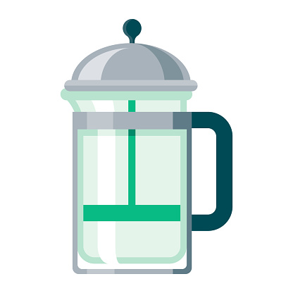 French Press Icon on Transparent Background