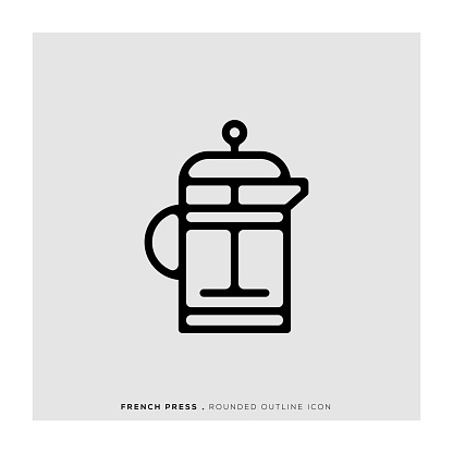 French Press Rounded Line Icon
