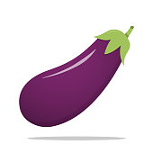 istock Fresh Eggplant vegetable isolated illustration Icon 1208328538