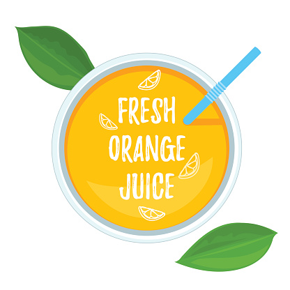 Fresh Orange Juice top view